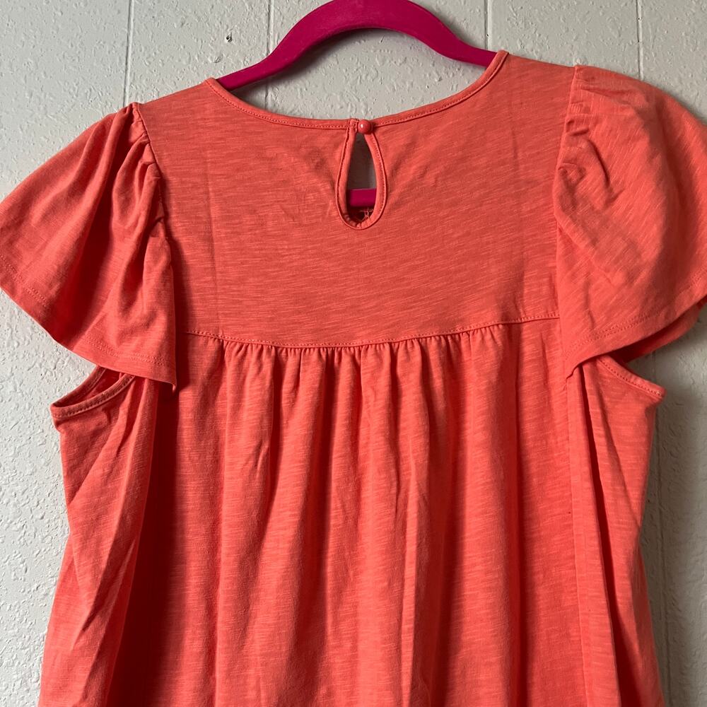 St. John's Bay Crochet Flutter Sleeve Womens Top Petite S Indie Boho Chic Beachy - Picture 7 of 12